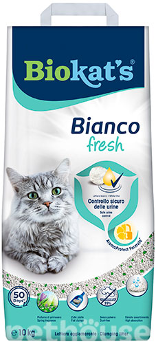 Biokat's Bianco Fresh - комкующийся наполнитель для кошачьего туалета, с ароматом