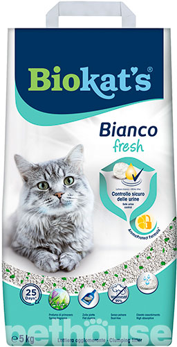 Biokat's Bianco Fresh - грудкувальний наповнювач для котячого туалету, з ароматом, фото 2