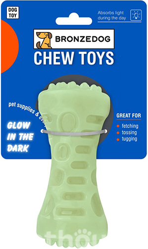 Bronzedog Chew Світлонакопичувальна гантель із пискавкою для собак, фото 6