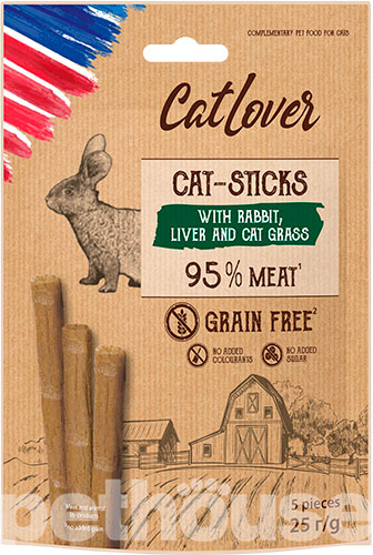 CatLover Sticks Палочки с кроликом, печенью и кошачьей травой для кошек