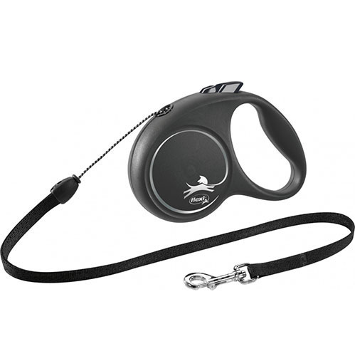 Flexi Black Design S — повідець-рулетка для собак вагою до 12 кг, трос, 5 м, фото 2