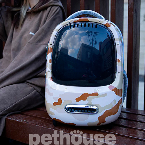 Petkit Рюкзак-переноска Breezy2 Smart Cat Carrier Desert Camo для кошек и собак весом до 8 кг, фото 10