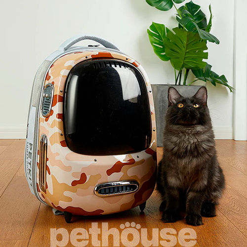 Petkit Рюкзак-переноска Breezy2 Smart Cat Carrier Desert Camo для кошек и собак весом до 8 кг, фото 9