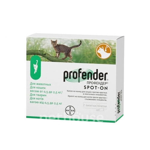 Bayer Профендер Spot-On для котів від 0,5 до 2,5 кг