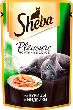 Sheba Pleasure с курицей и индейкой