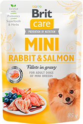 Brit Care Dog Mini Fillets In Gravy с кроликом и лососем для собак