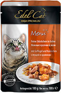 Edel Cat Шматочки з птицею і кроликом у желе для котів, пауч