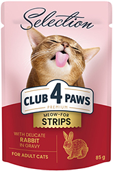 Клуб 4 лапи Premium Selection Смужки з кроликом в соусі для котів
