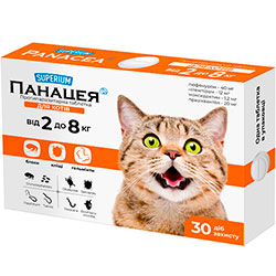 Superium Панацея Протипаразитарні таблетки для котів вагою від 2 до 8 кг